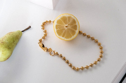 gold chunky ball chain necklace