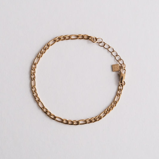 Figaro Chain Bracelet Gold