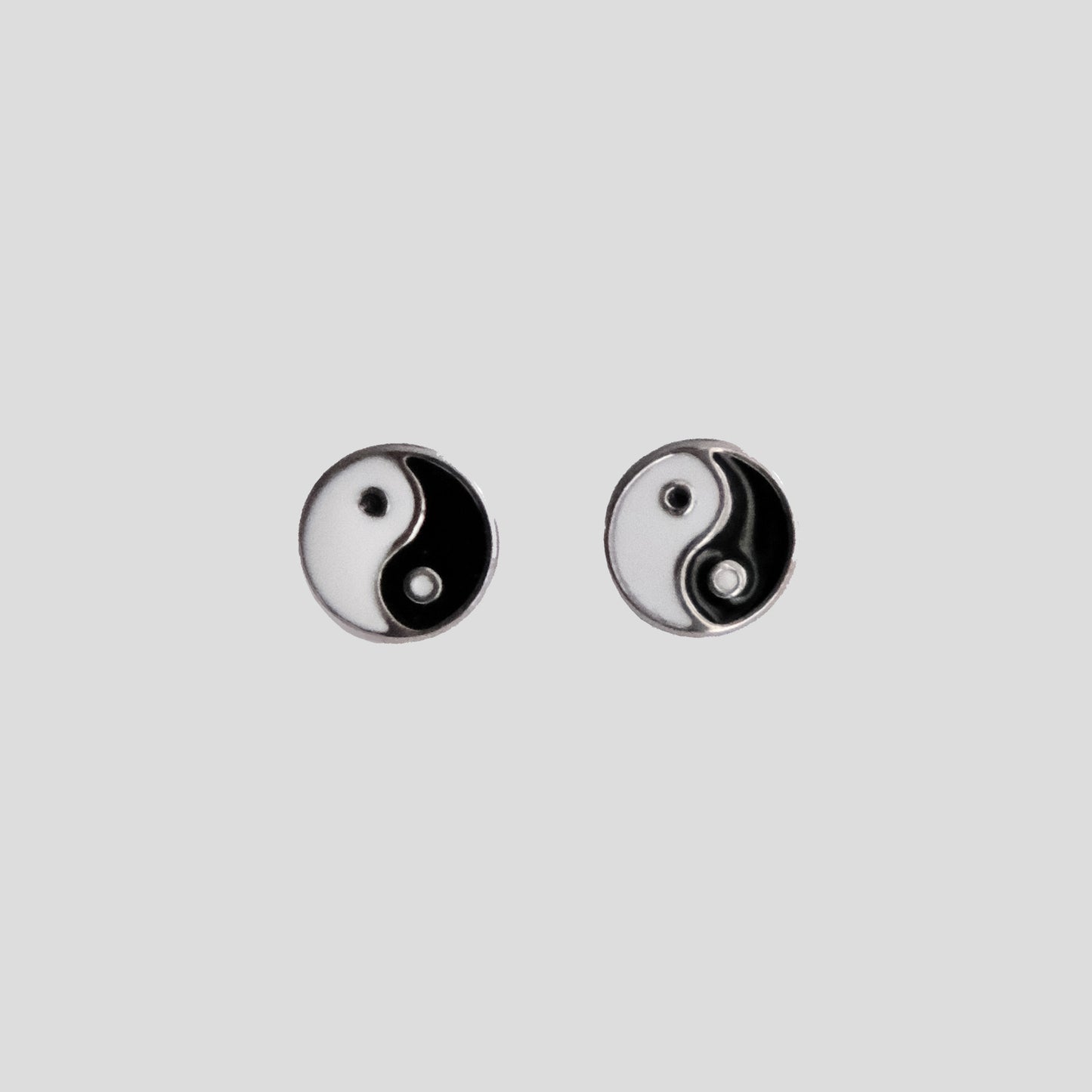 Yinyang Stud Earrings Silver