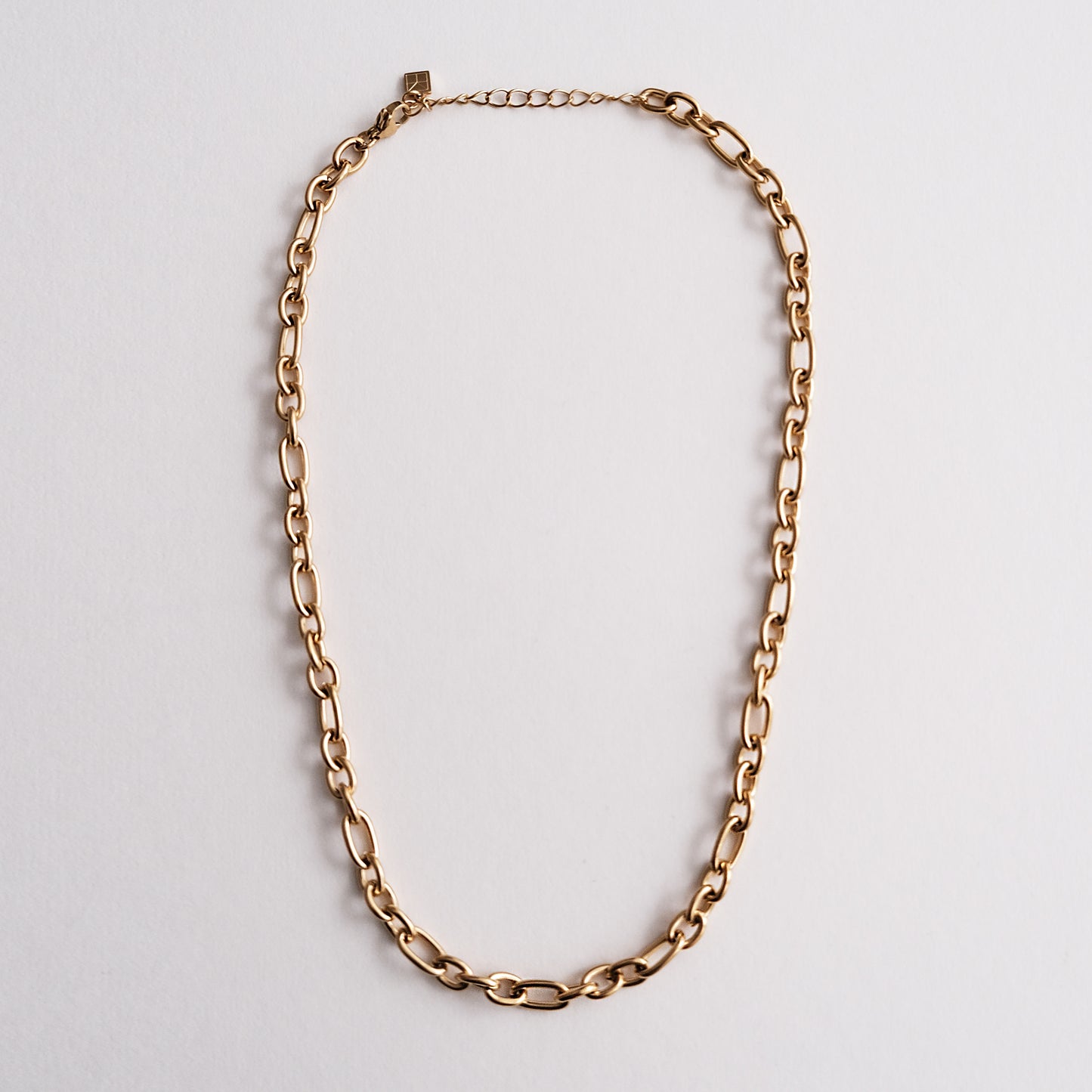 Triple Link Chain Necklace Gold