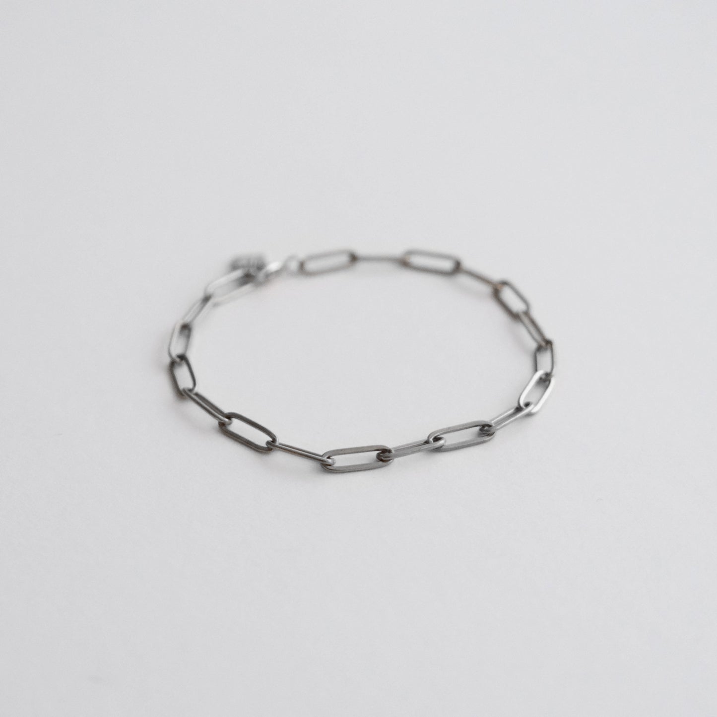 Classic Paper Clip Chain Bracelet Silver