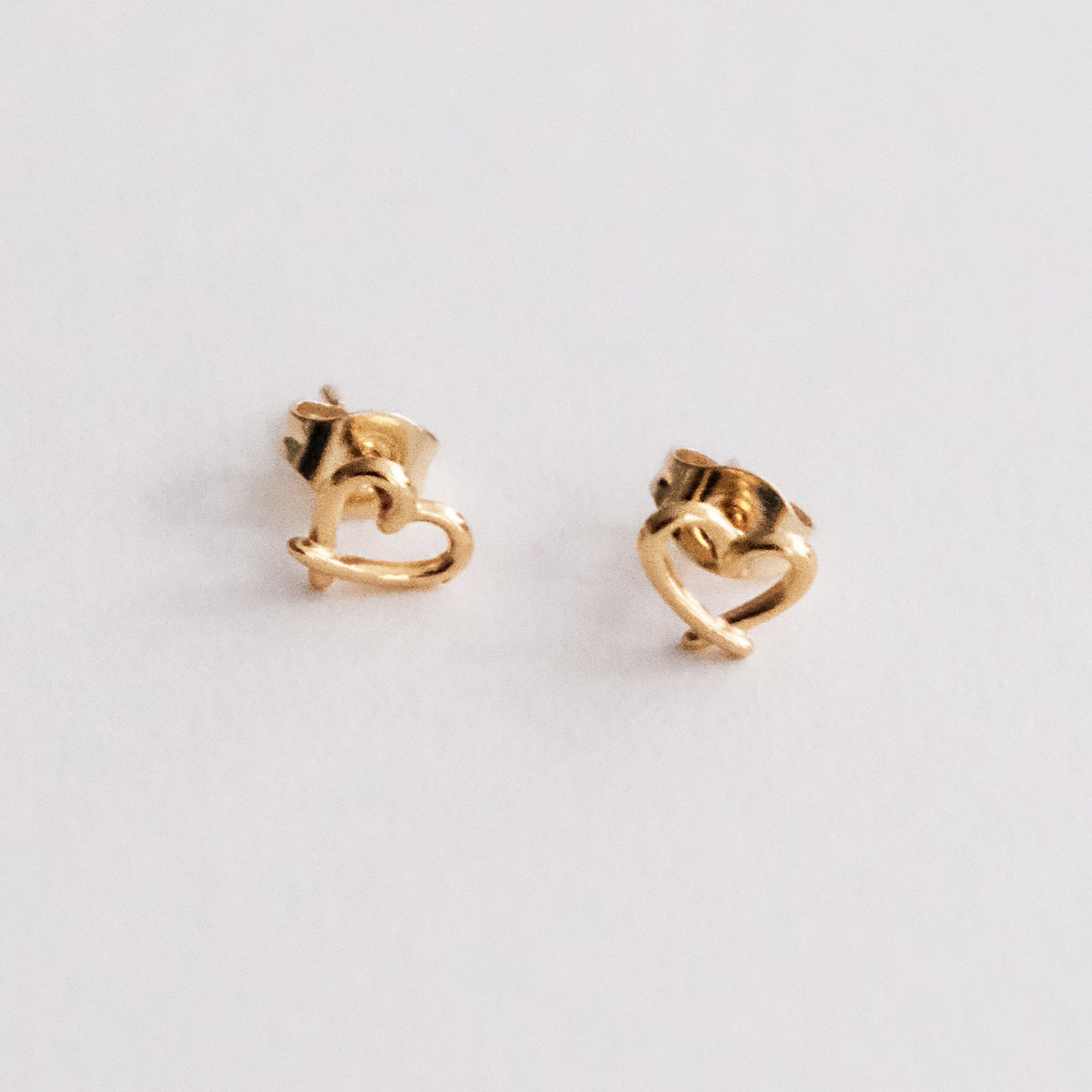 Mini Heart Stud Earrings Gold