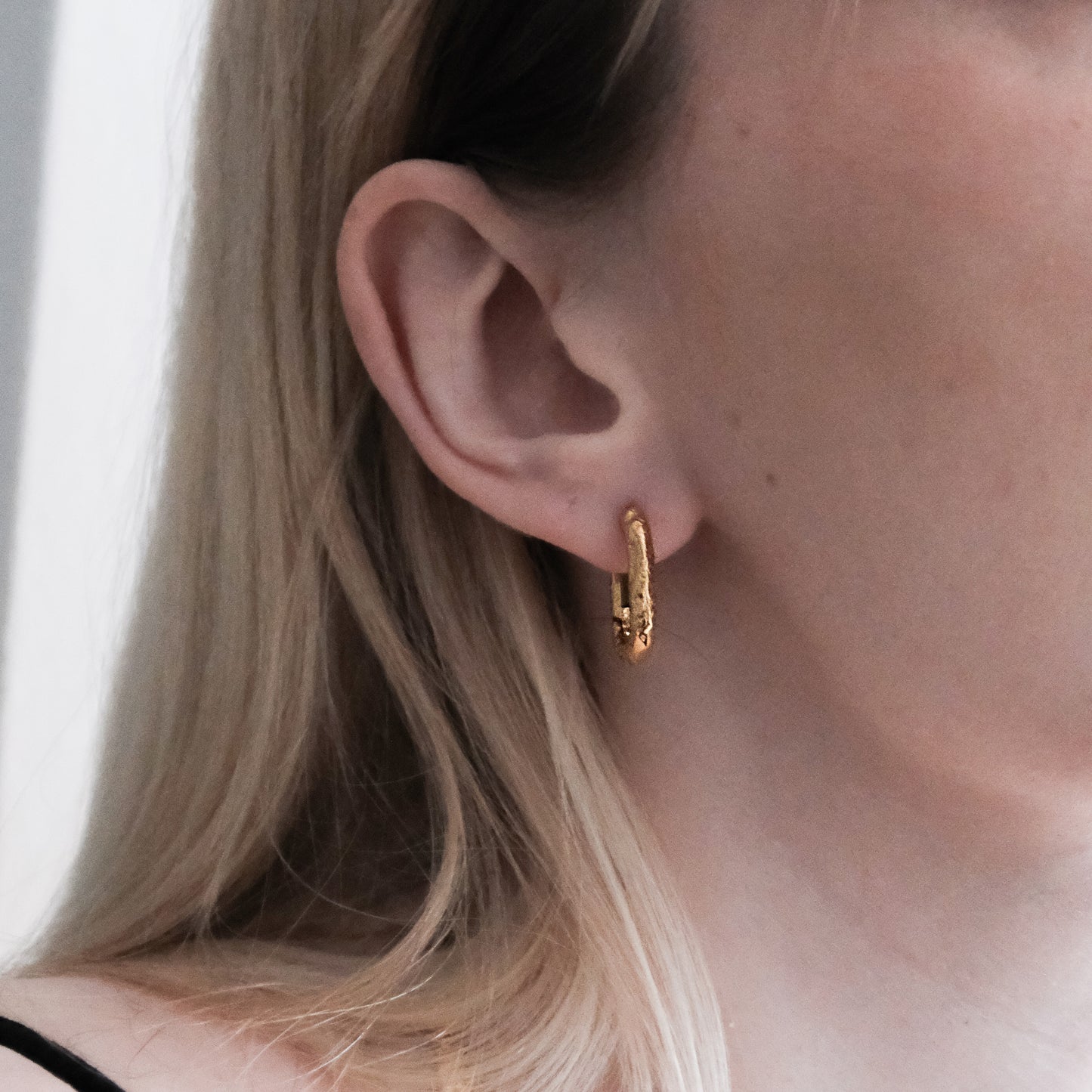 Molten Huggie Earrings Gold