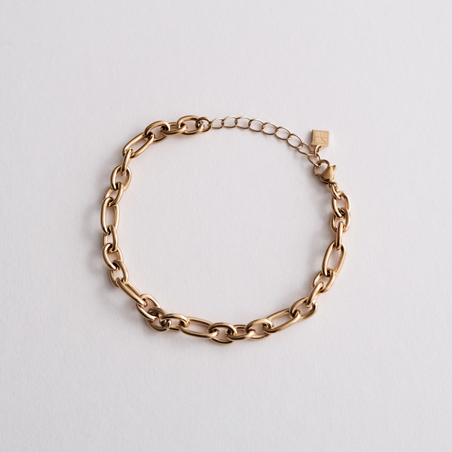 Triple Link Chain Bracelet Gold