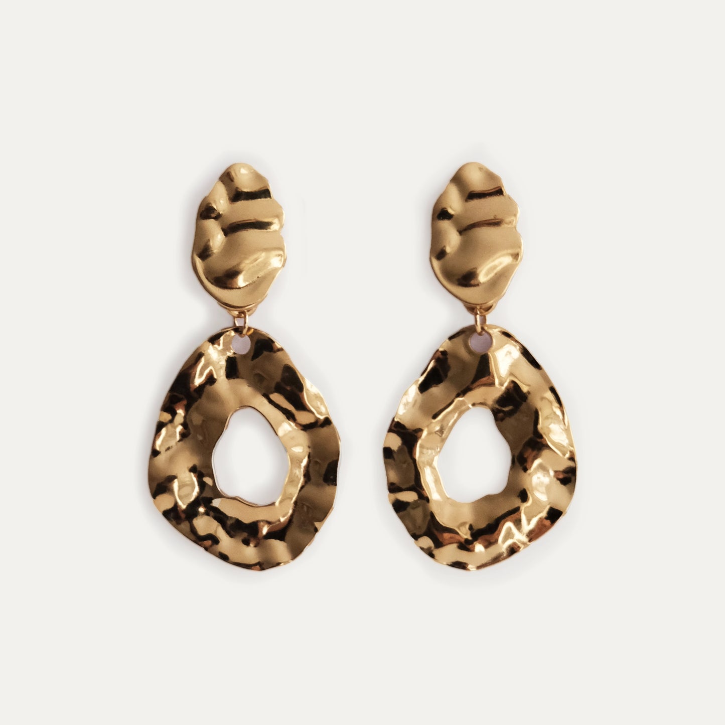 Susanna Irregular Oval Drop Earrings Gold