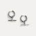 T-Bar Hoop Earrings Silver