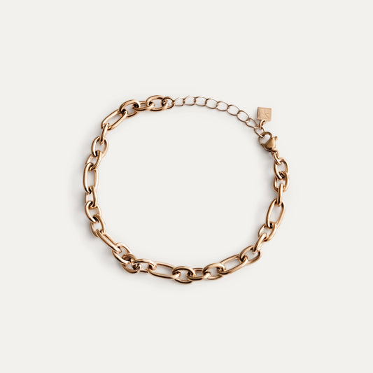 Triple Link Chain Bracelet Gold