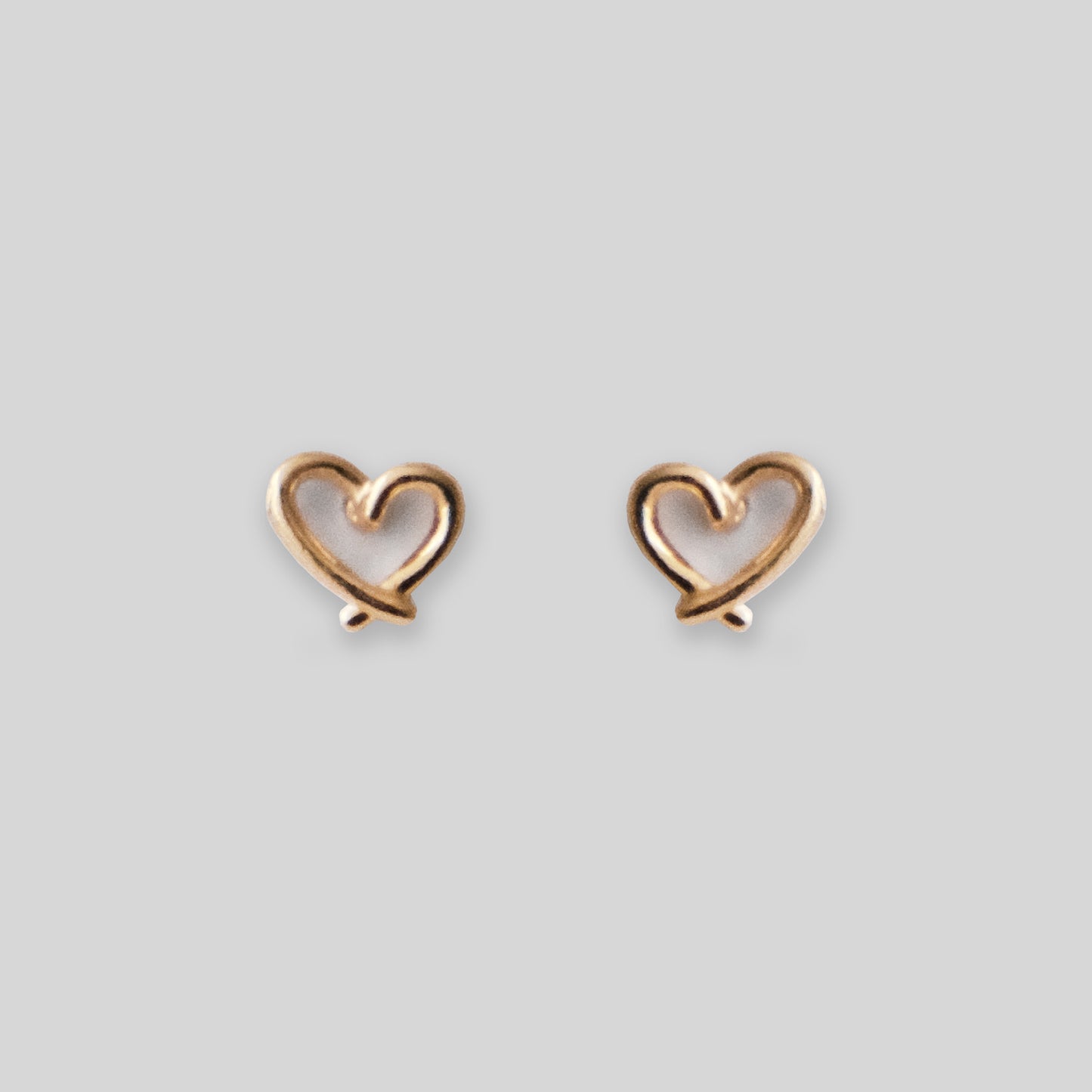 Mini Heart Stud Earrings Gold