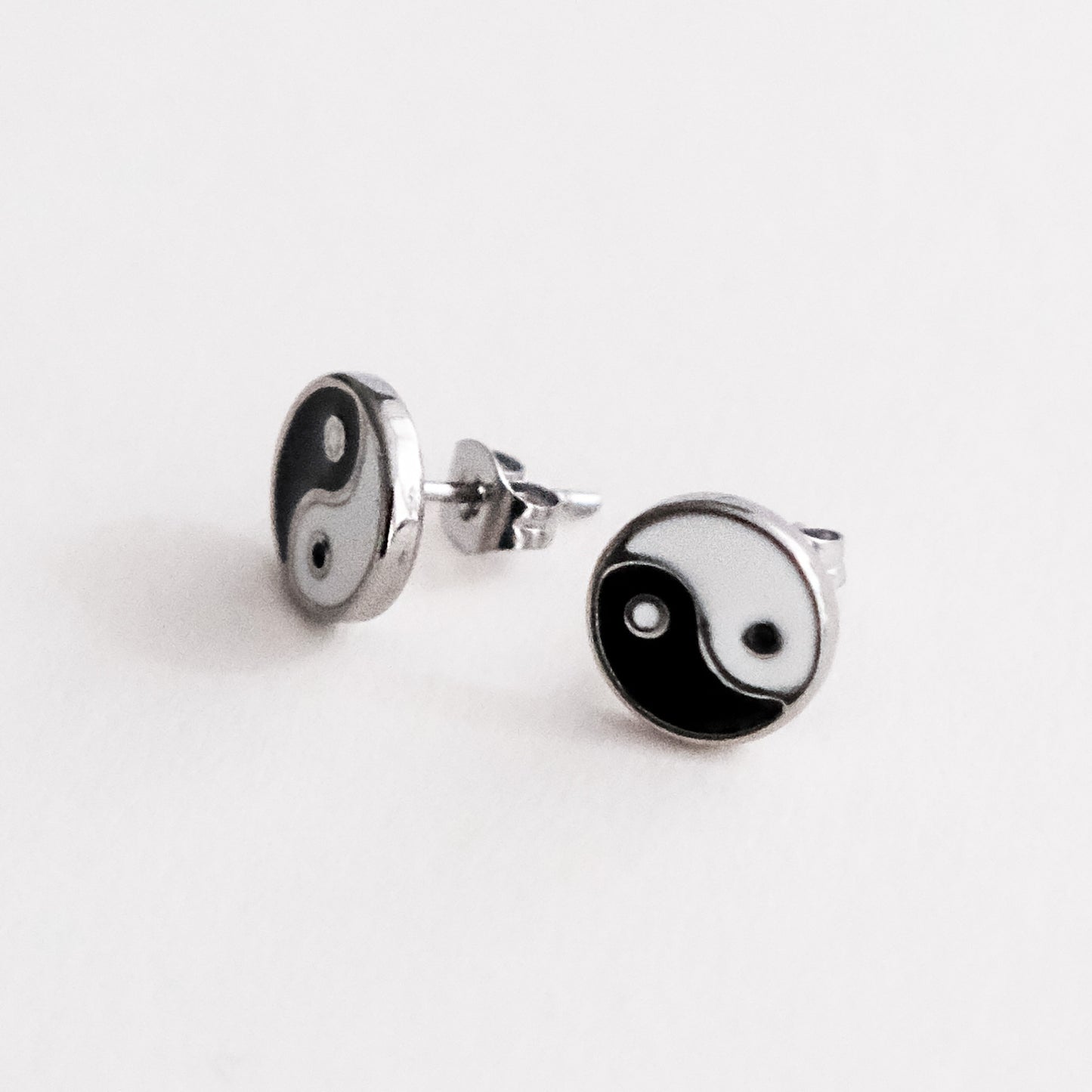 Yinyang Stud Earrings Silver