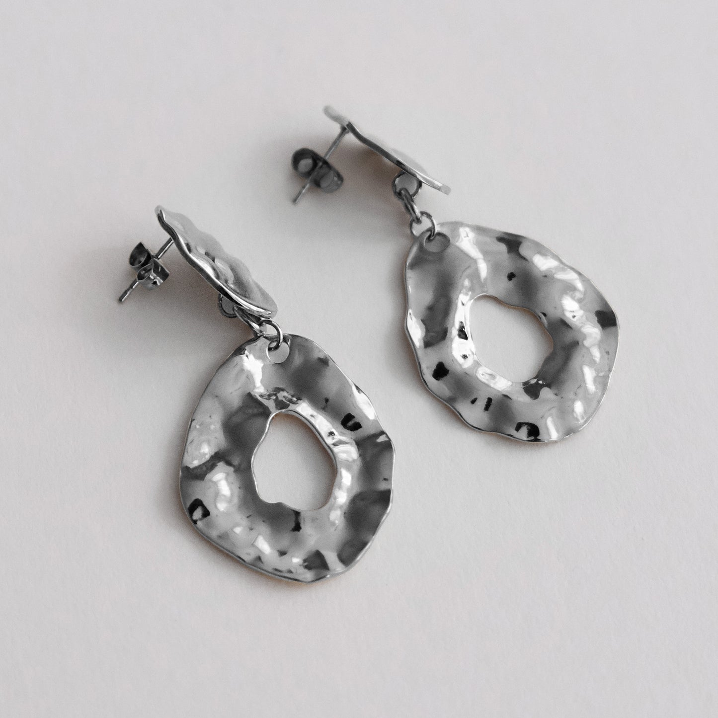 Susanna Irregular Oval Drop Earrings Silver