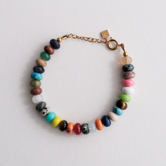 Chunky Rainbow Gemstone Bracelet Multi