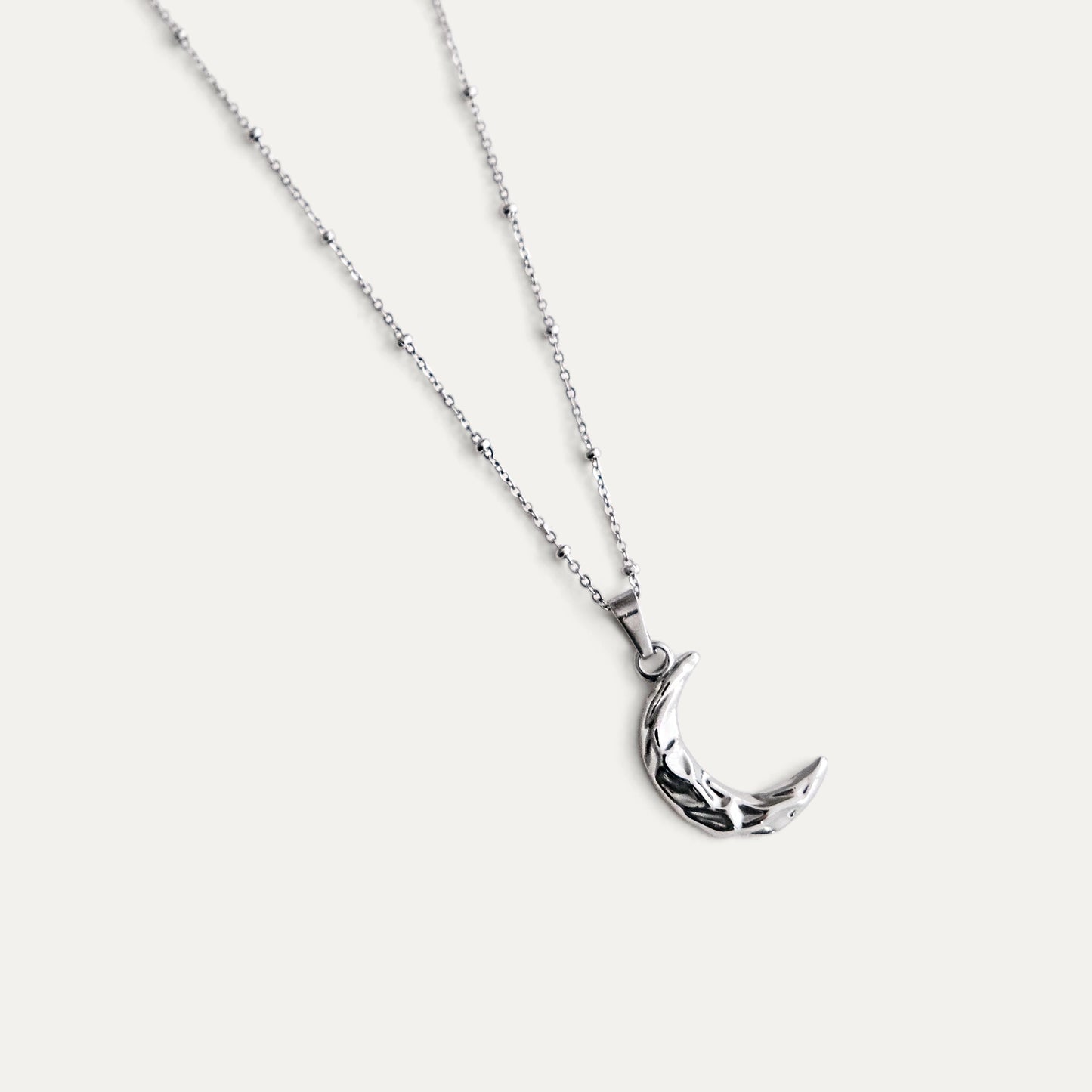 Crescent Moon Necklace Silver