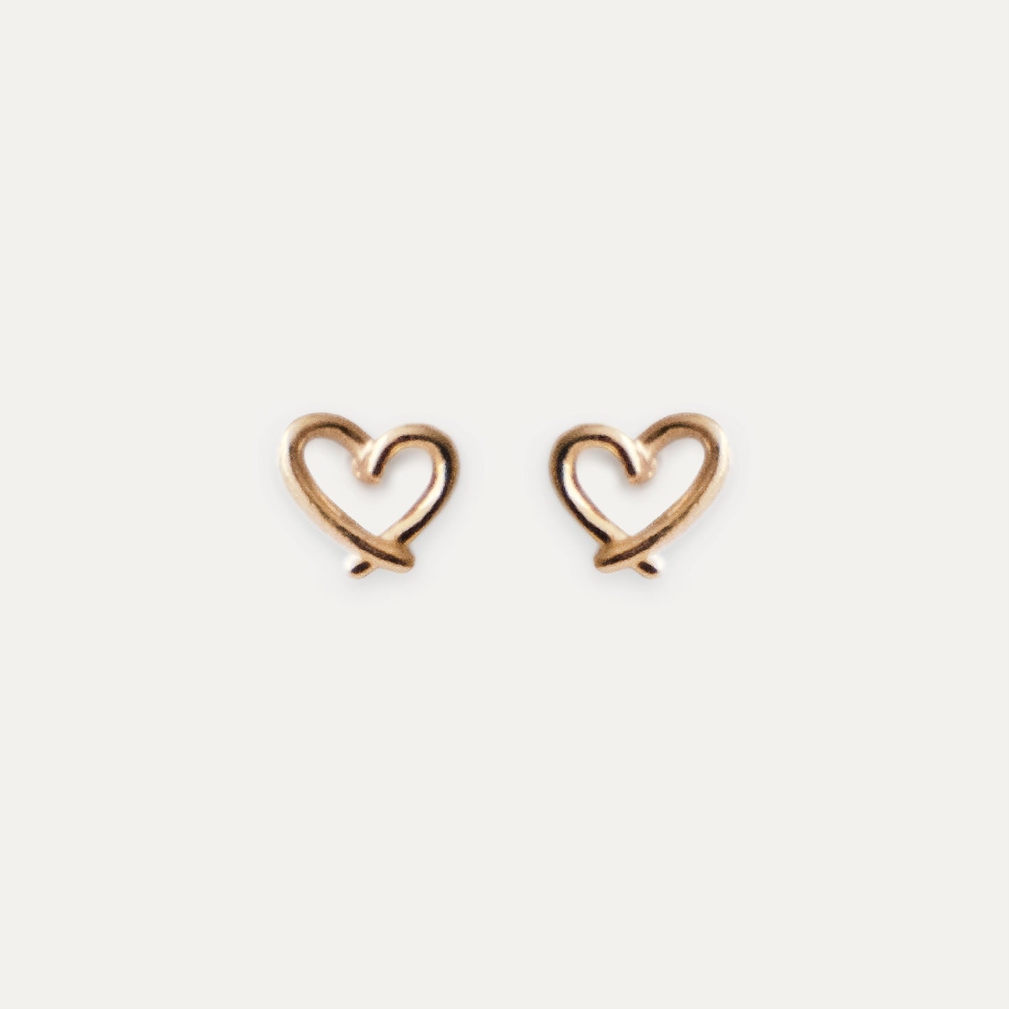 Mini Heart Stud Earrings Gold