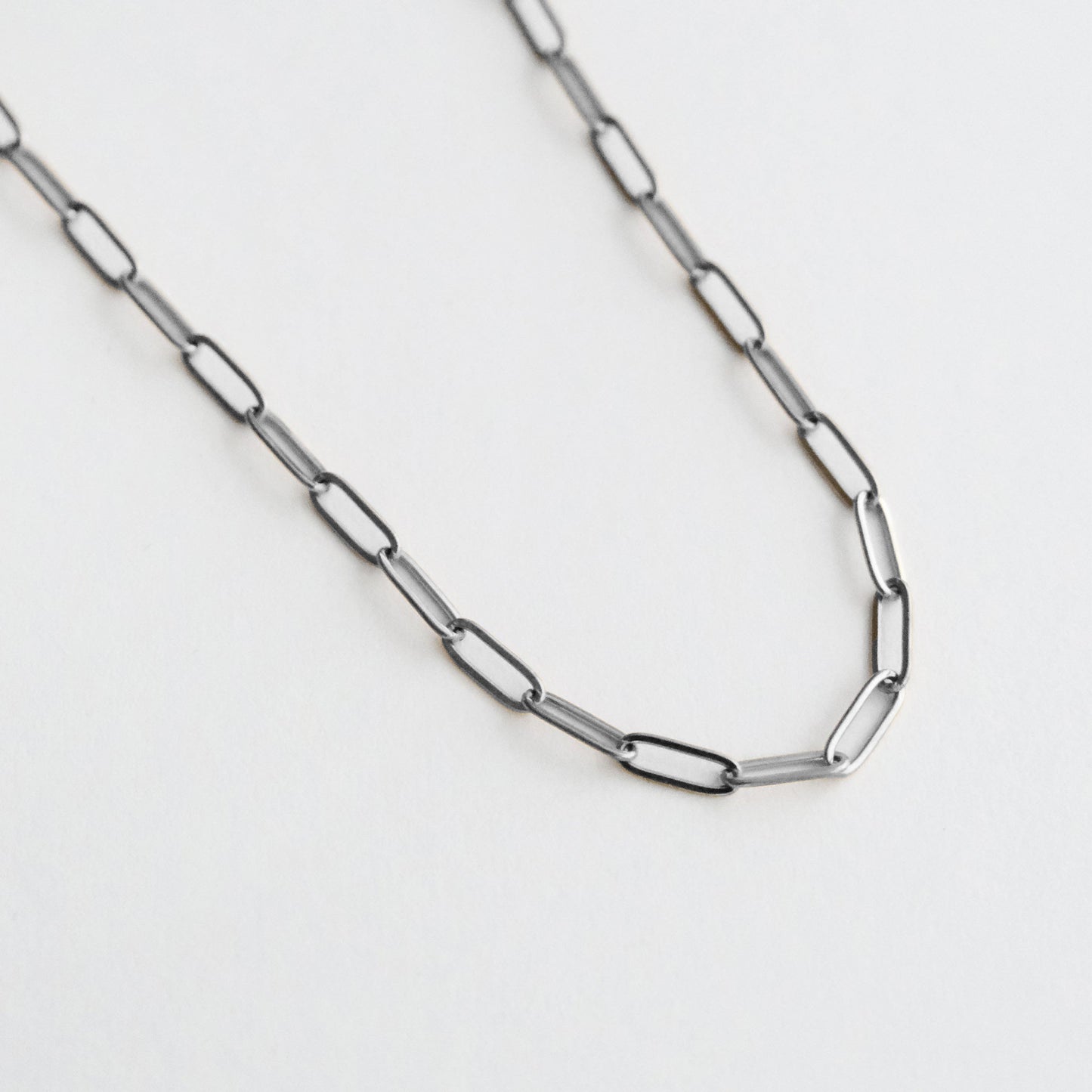 Classic Paper Clip Chain Necklace Silver