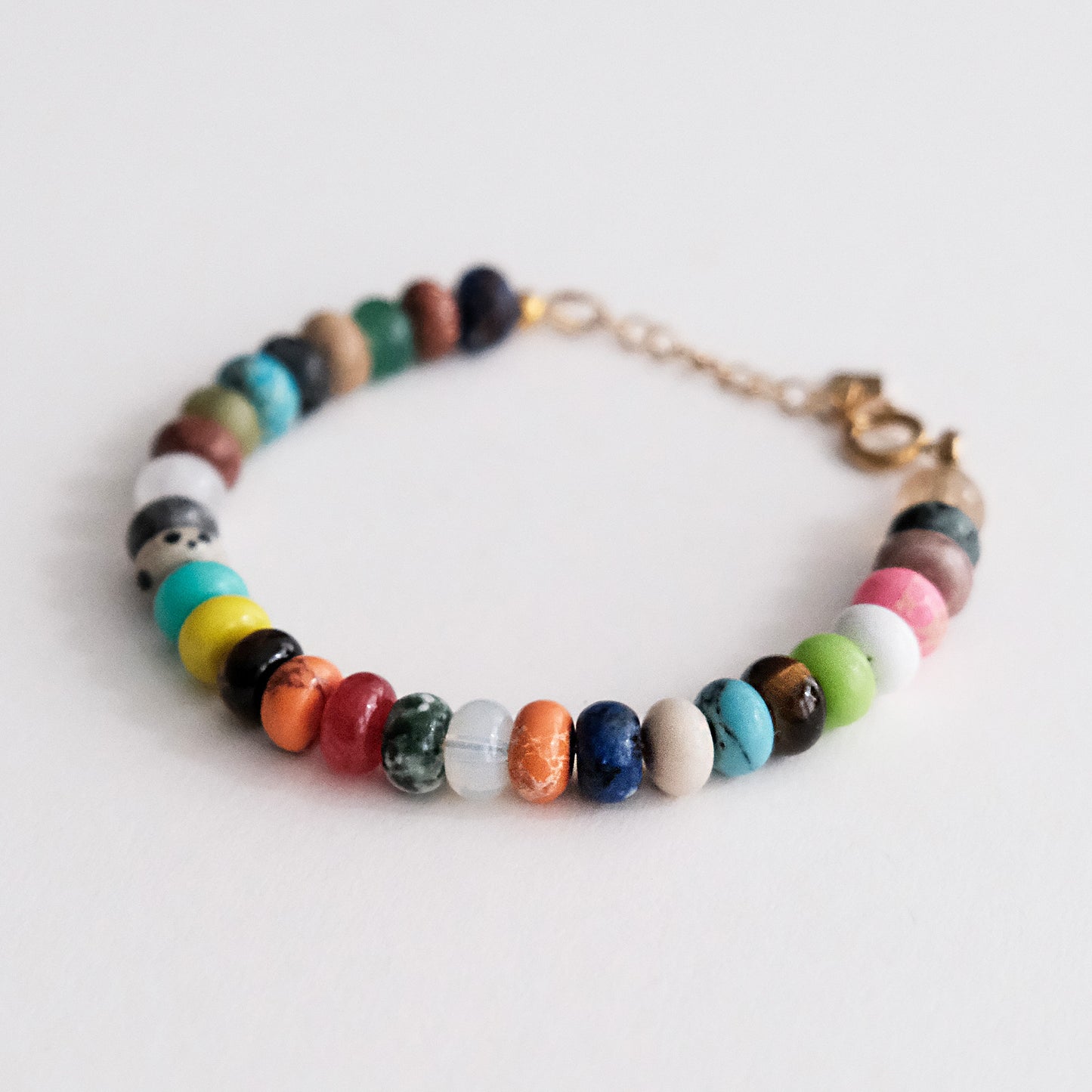 Chunky Rainbow Gemstone Bracelet Multi