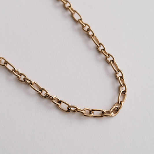 Triple Link Chain Necklace Gold