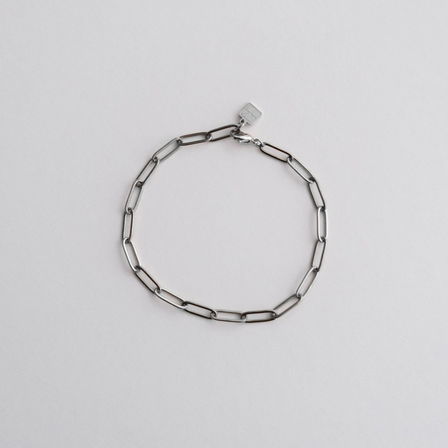 Classic Paper Clip Chain Bracelet Silver