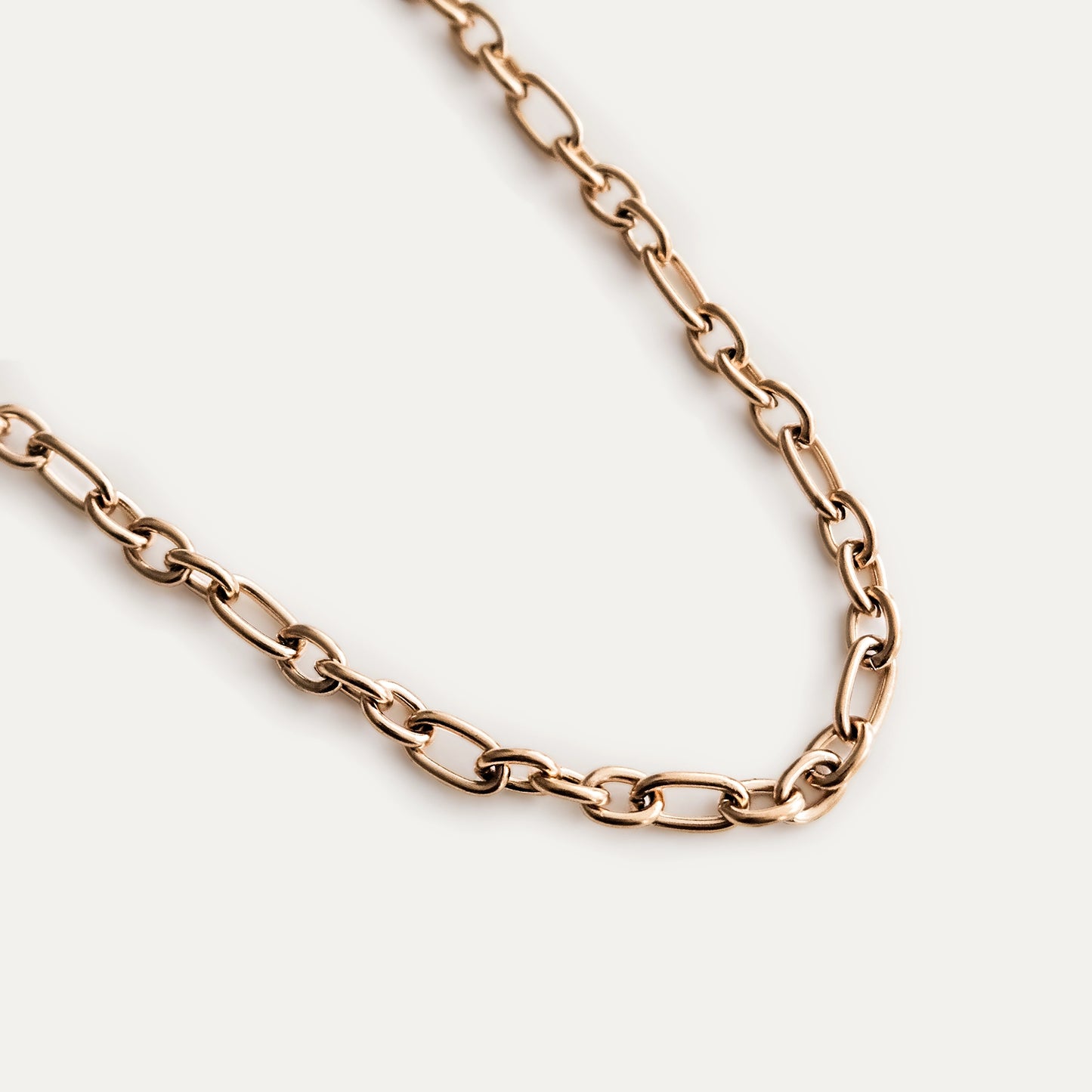 Triple Link Chain Necklace Gold