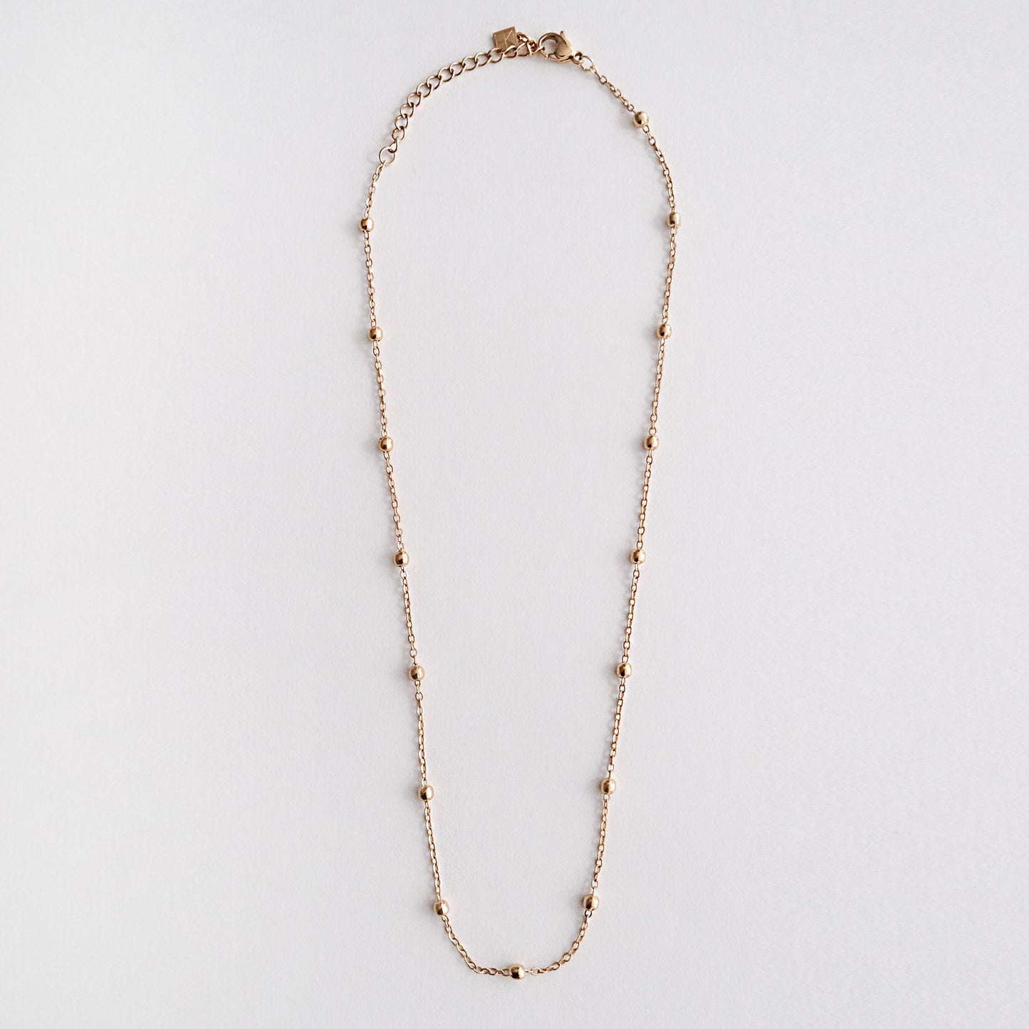 Beaded Ball Chain Necklace Gold