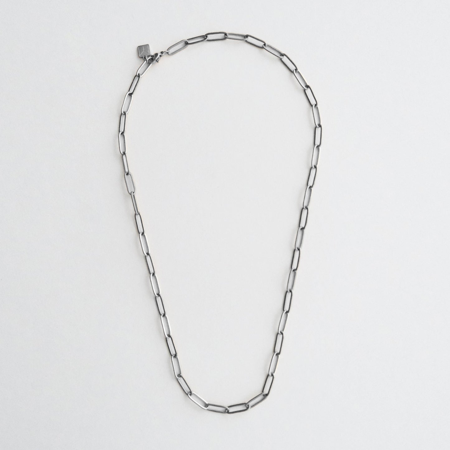 Classic Paper Clip Chain Necklace Silver