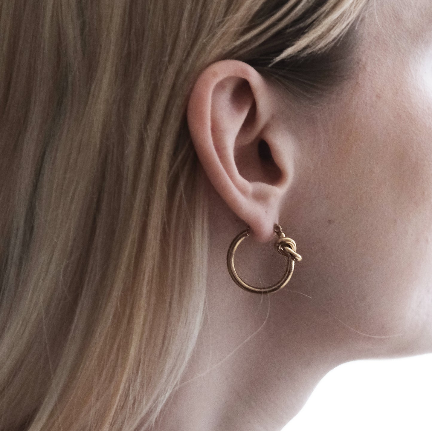 Knot Hoop Earrings Gold