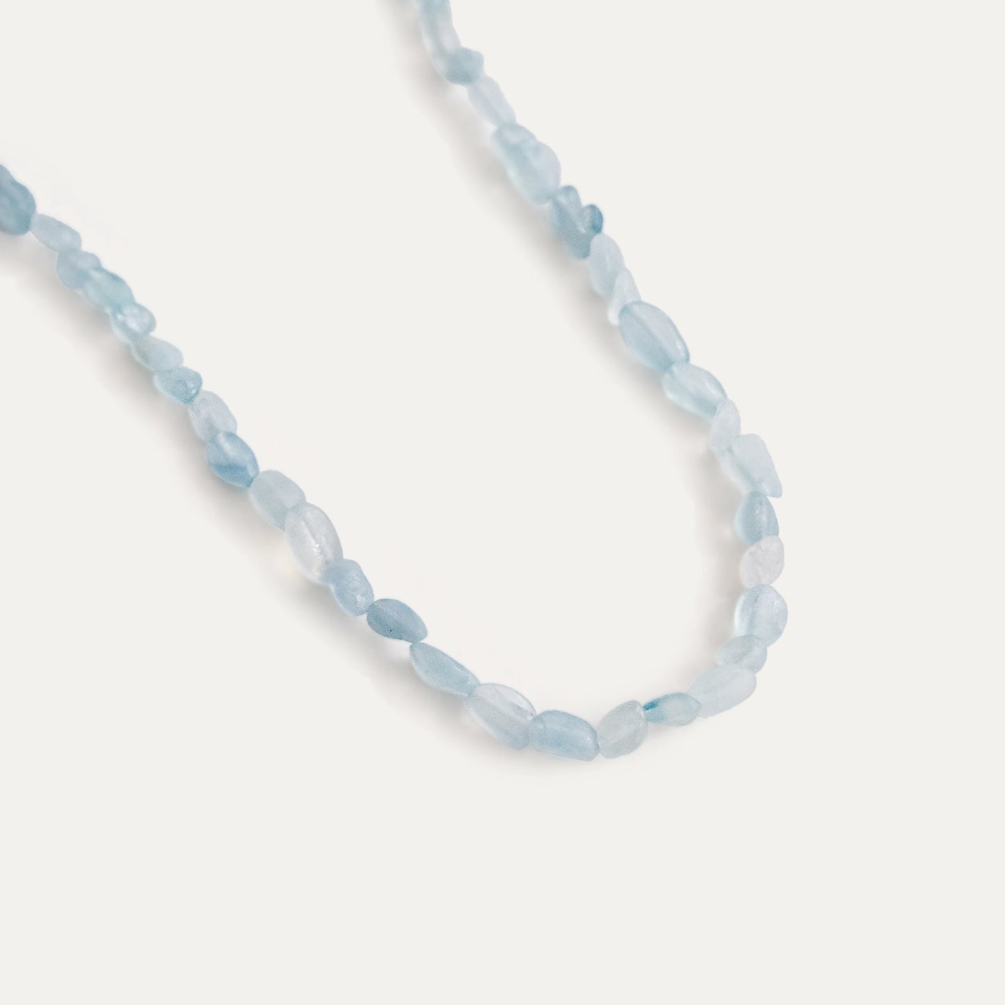 Aquamarine Beaded Necklace Blue/Gold