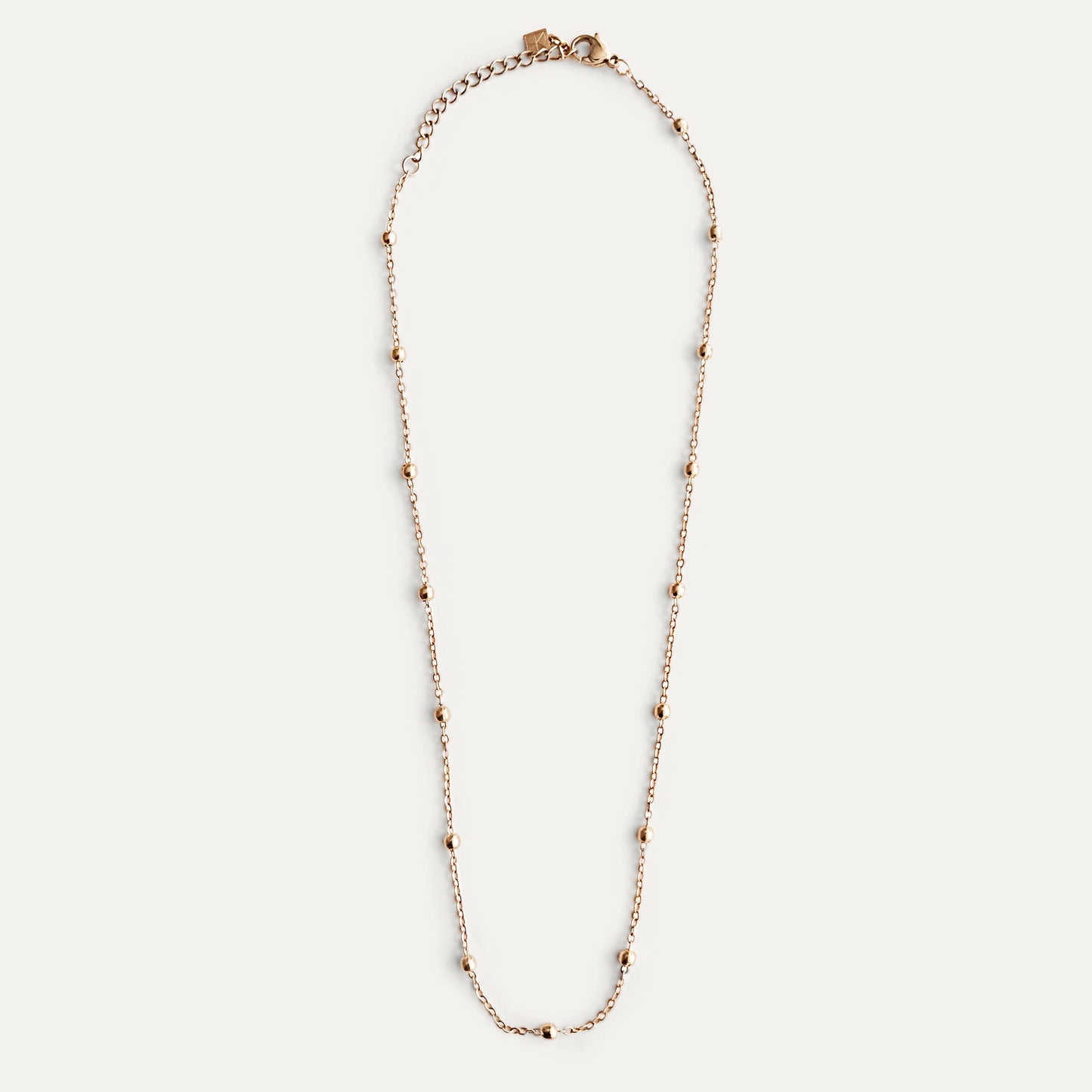 Beaded Ball Chain Necklace Gold