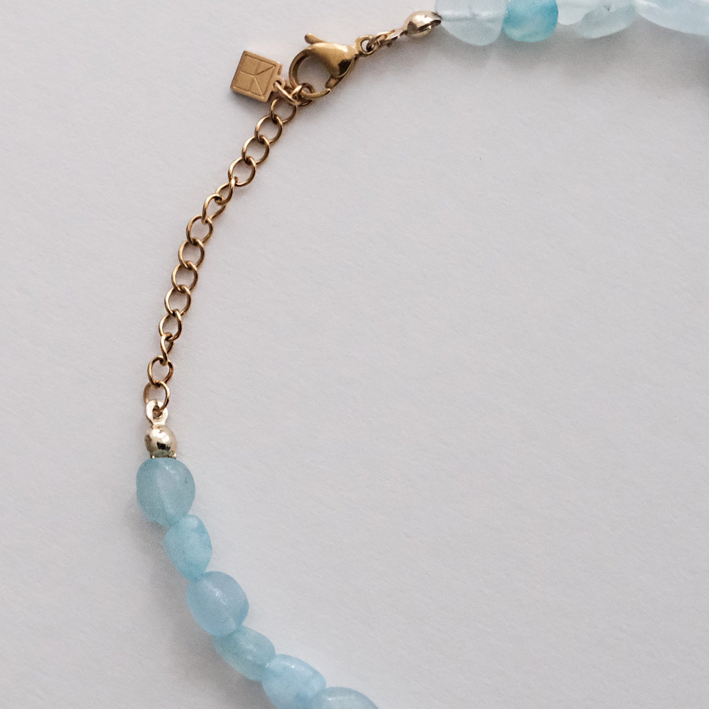 Aquamarine Beaded Necklace Blue/Gold