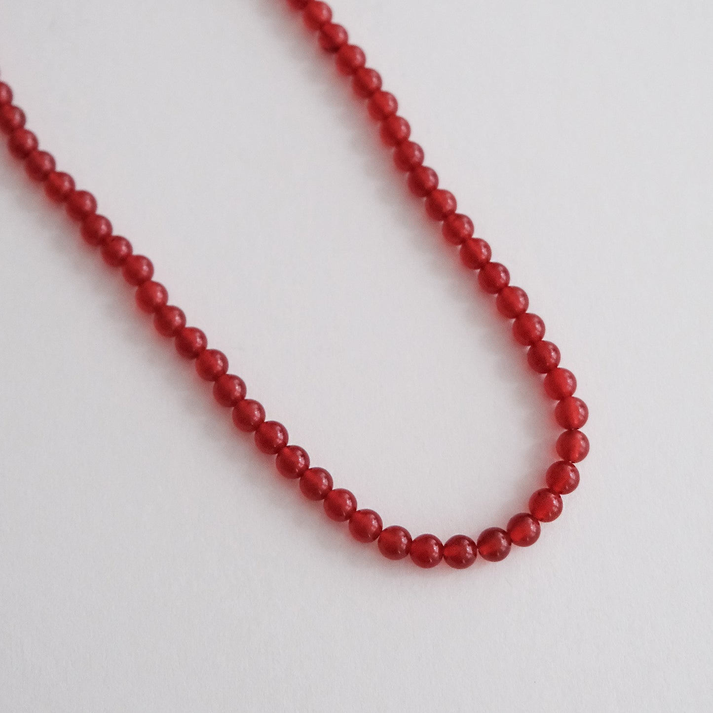 Red Jade Beaded Necklace Red/Gold