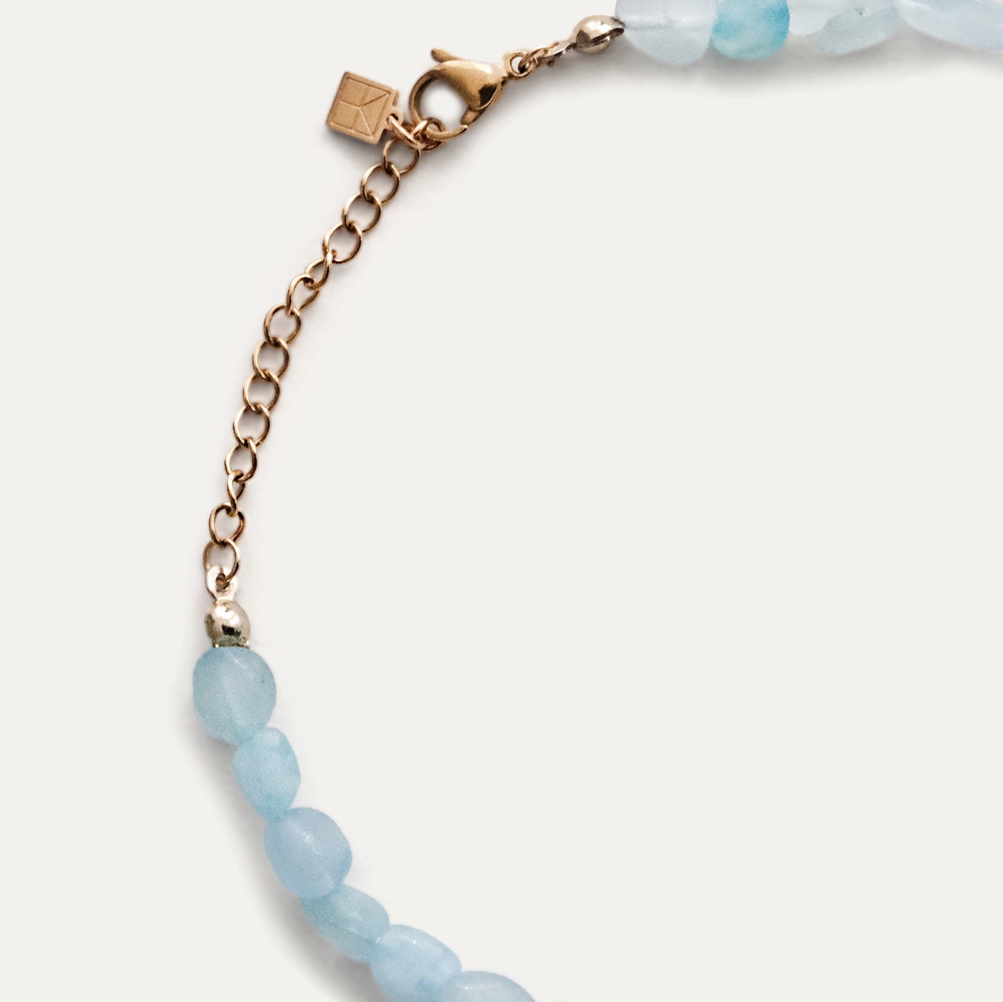 Aquamarine Beaded Necklace Blue/Gold