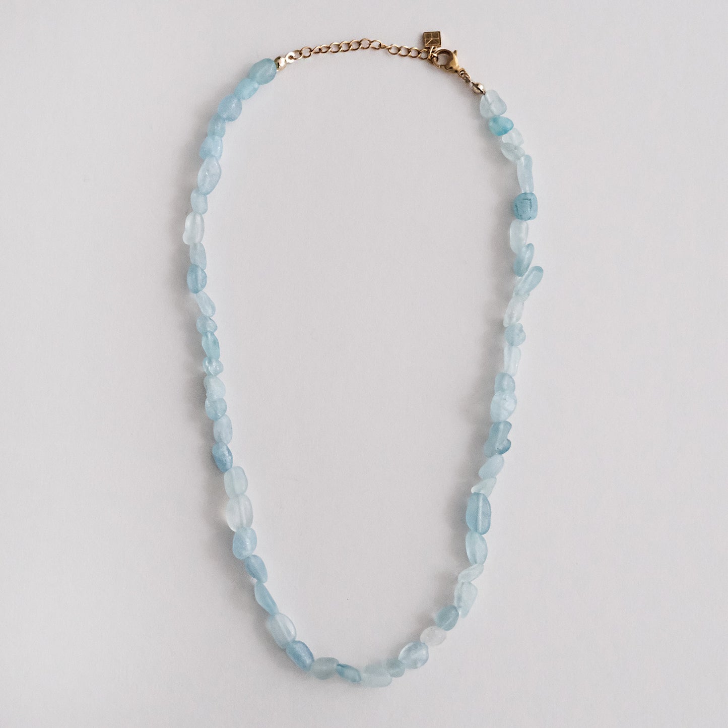 Aquamarine Beaded Necklace Blue/Gold