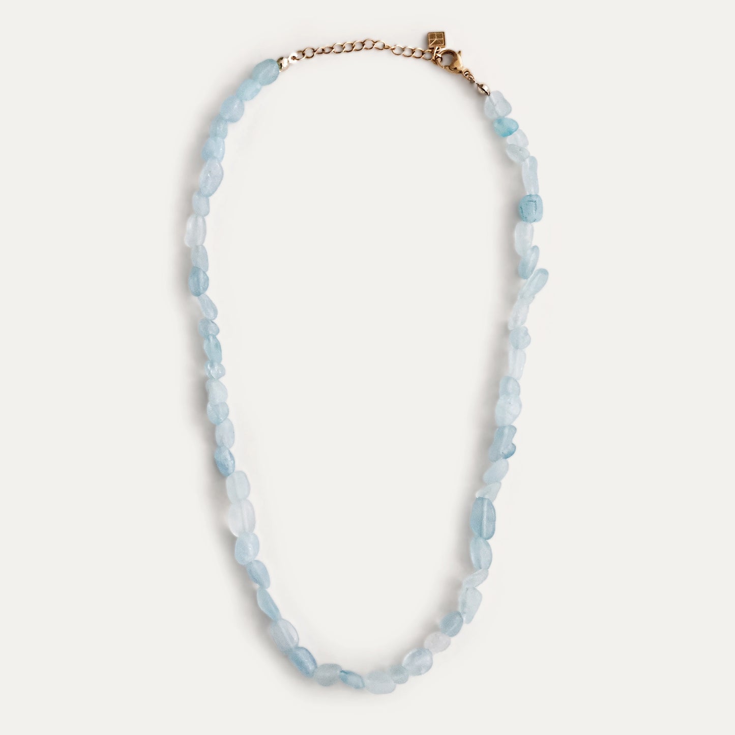 Aquamarine Beaded Necklace Blue/Gold