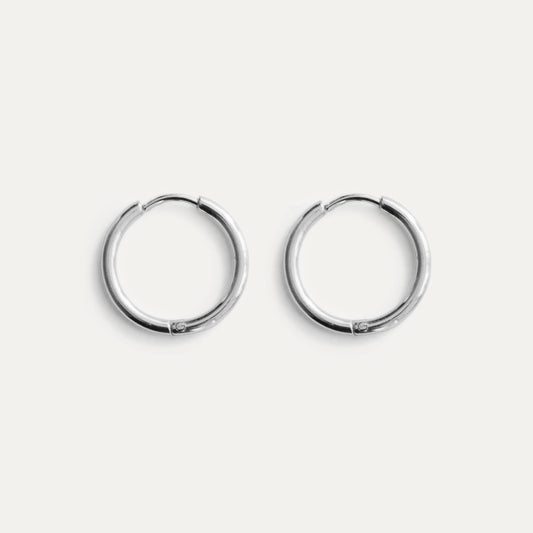 Medium Classic Hoop Earrings Silver