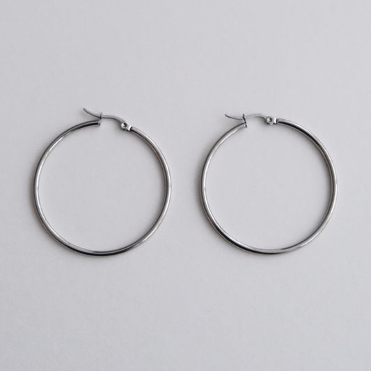 X-Large Classic Hoop Earrings Silver