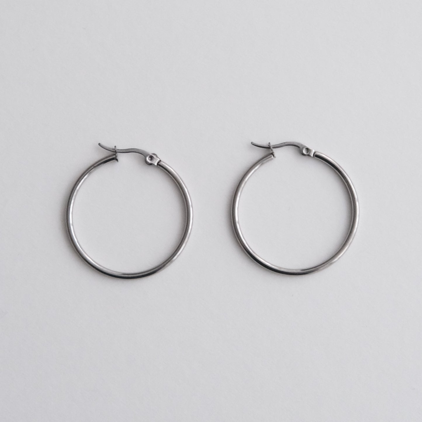 Large Classic Hoop Earrings Silver