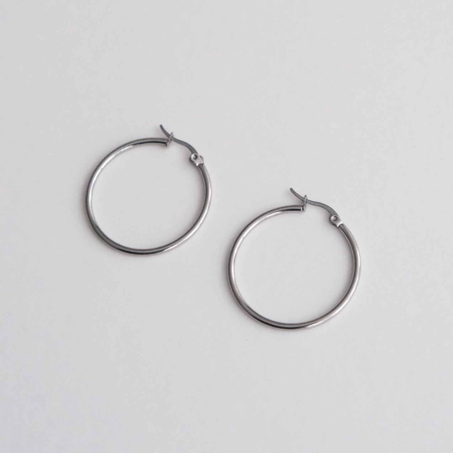 Large Classic Hoop Earrings Silver