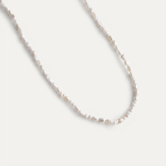 Mini Baroque Pearl Necklace Gold