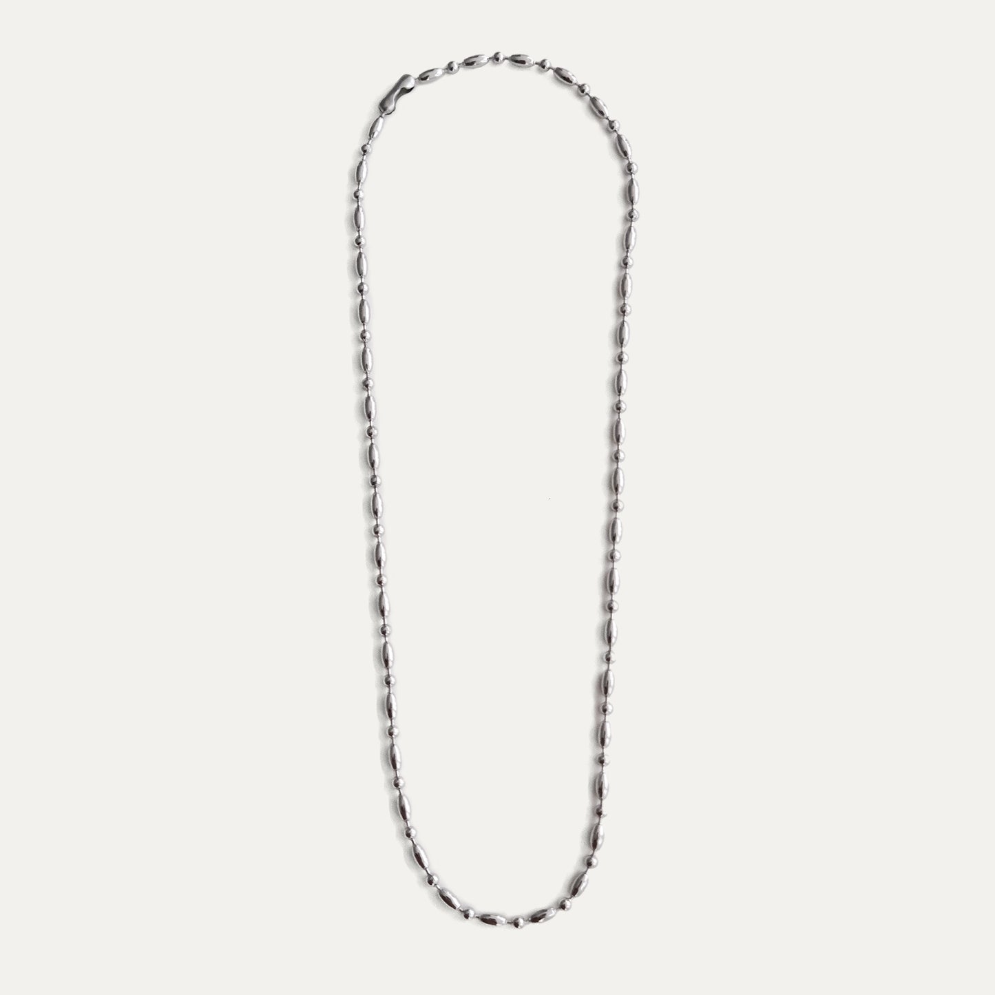 Puffy Ball Chain Necklace Silver