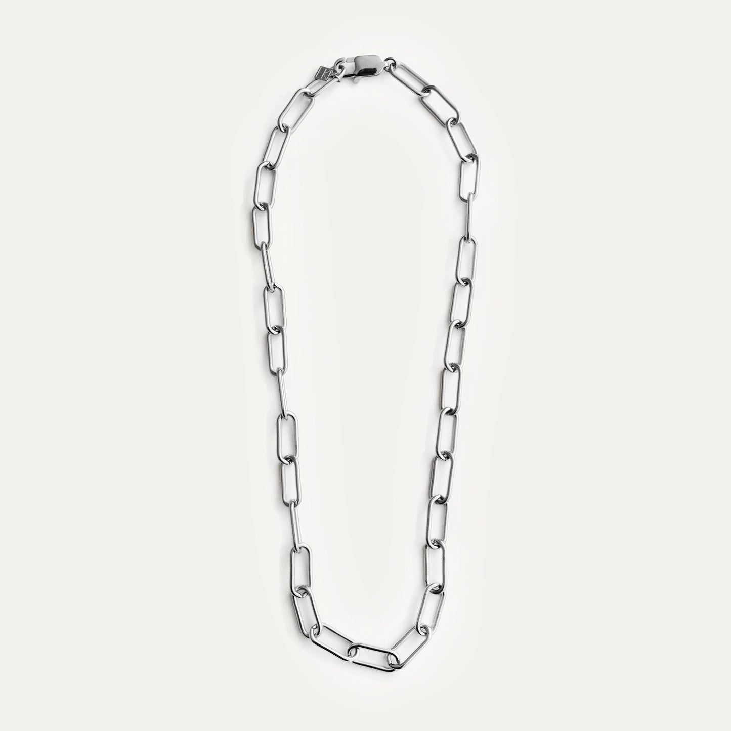 Chunky Paper Clip Chain Necklace Silver