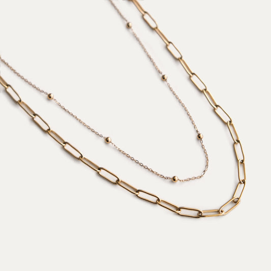 Double Layered Necklace Gold