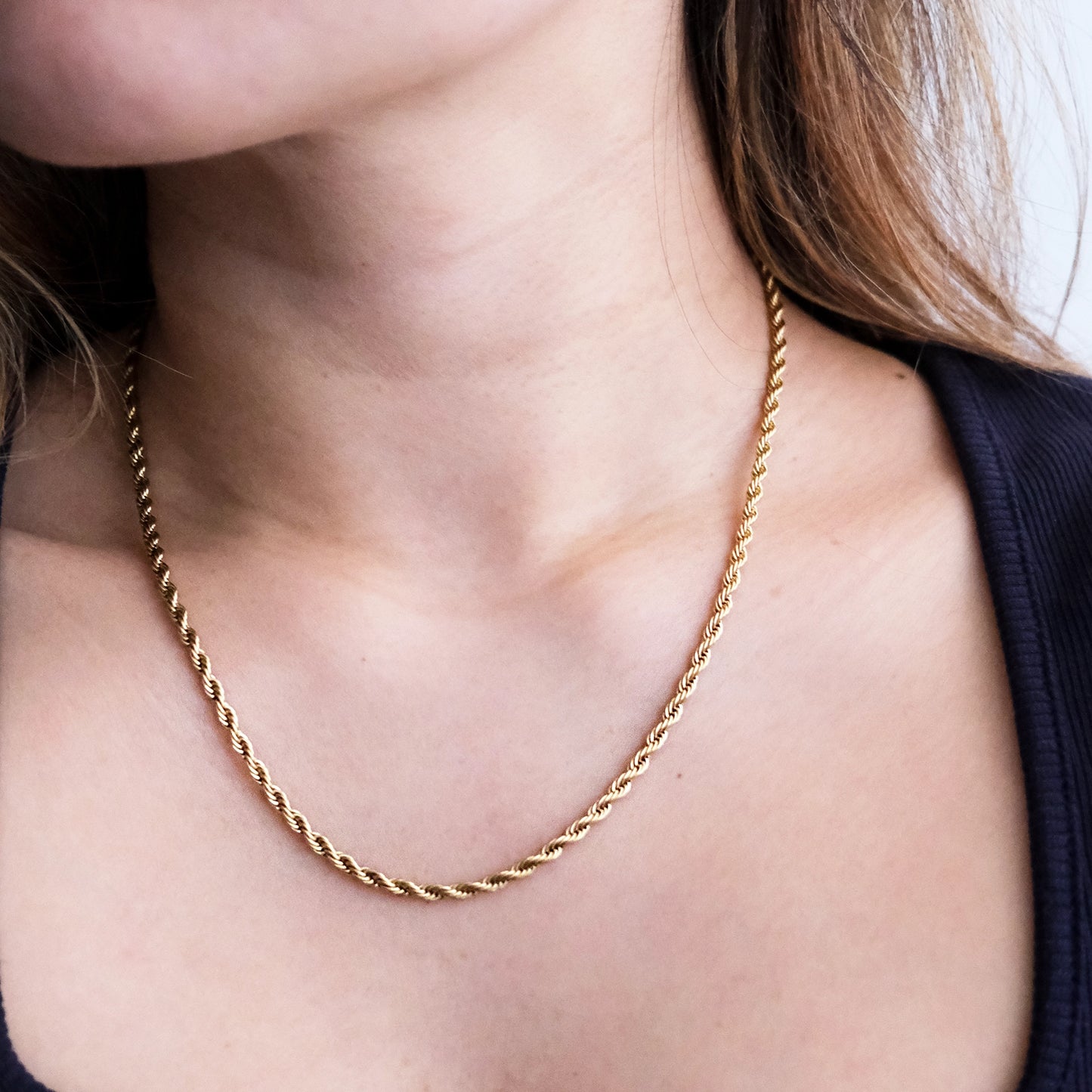 Thin Rope Necklace Gold