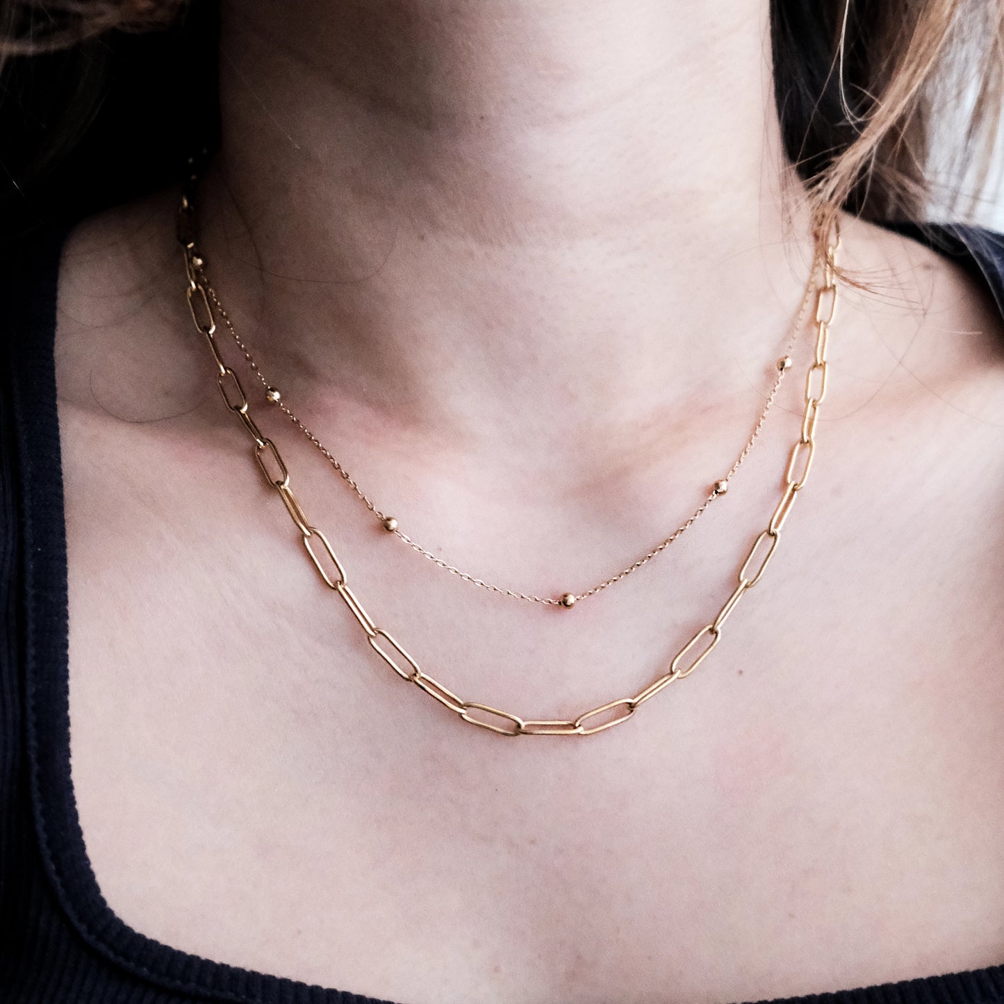 Double Layered Necklace Gold