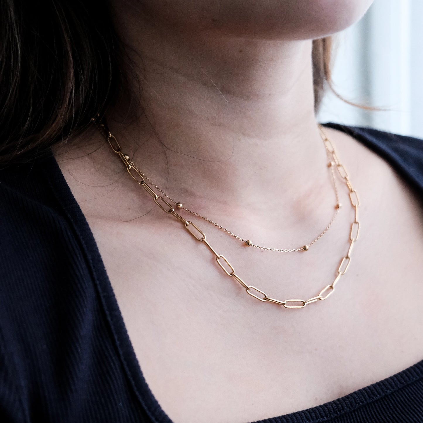 Double Layered Necklace Gold