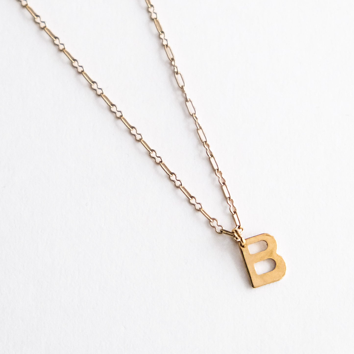 Initial Letter Necklace Gold