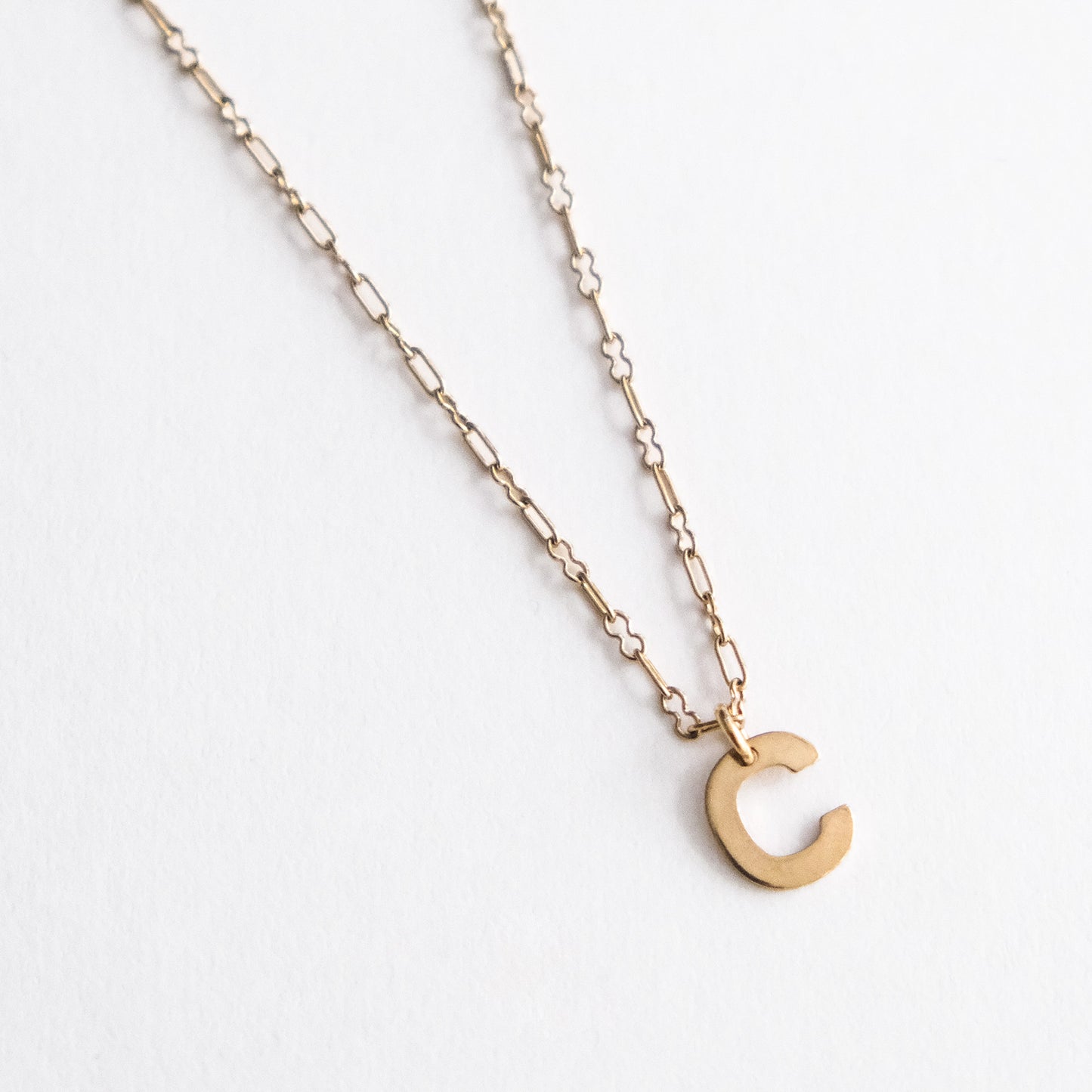 Initial Letter Necklace Gold