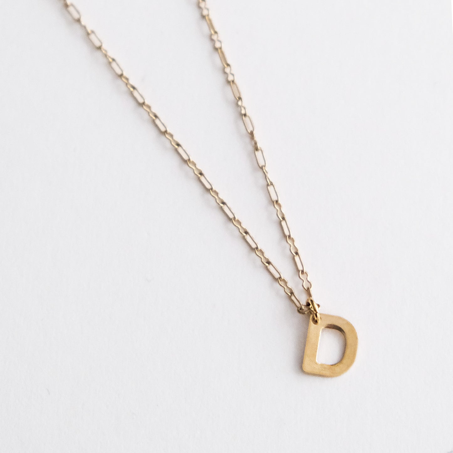 Initial Letter Necklace Gold