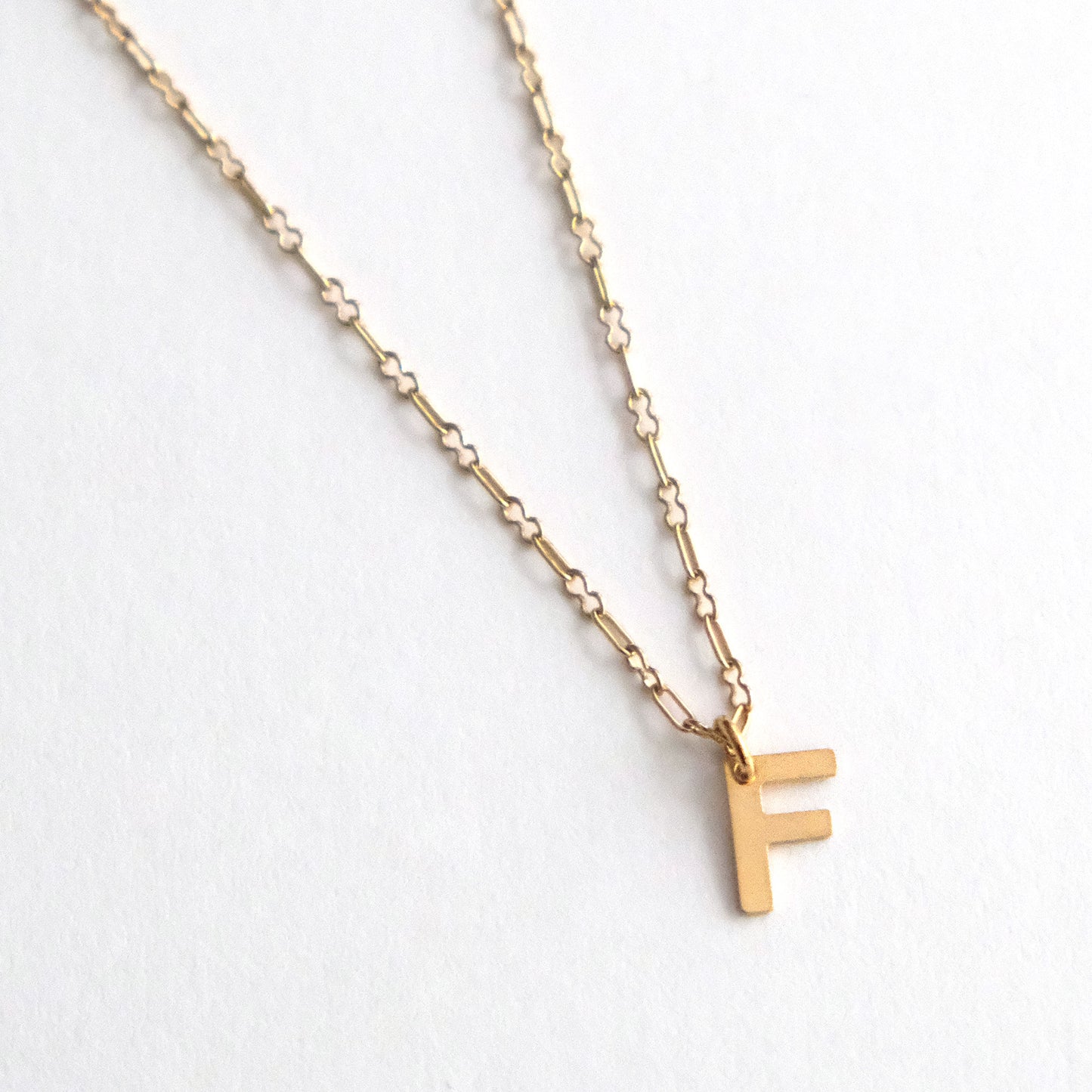 Initial Letter Necklace Gold