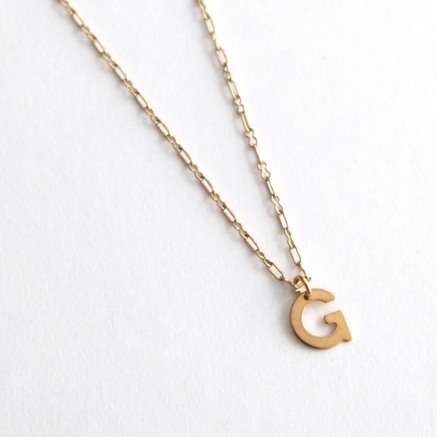 Initial Letter Necklace Gold