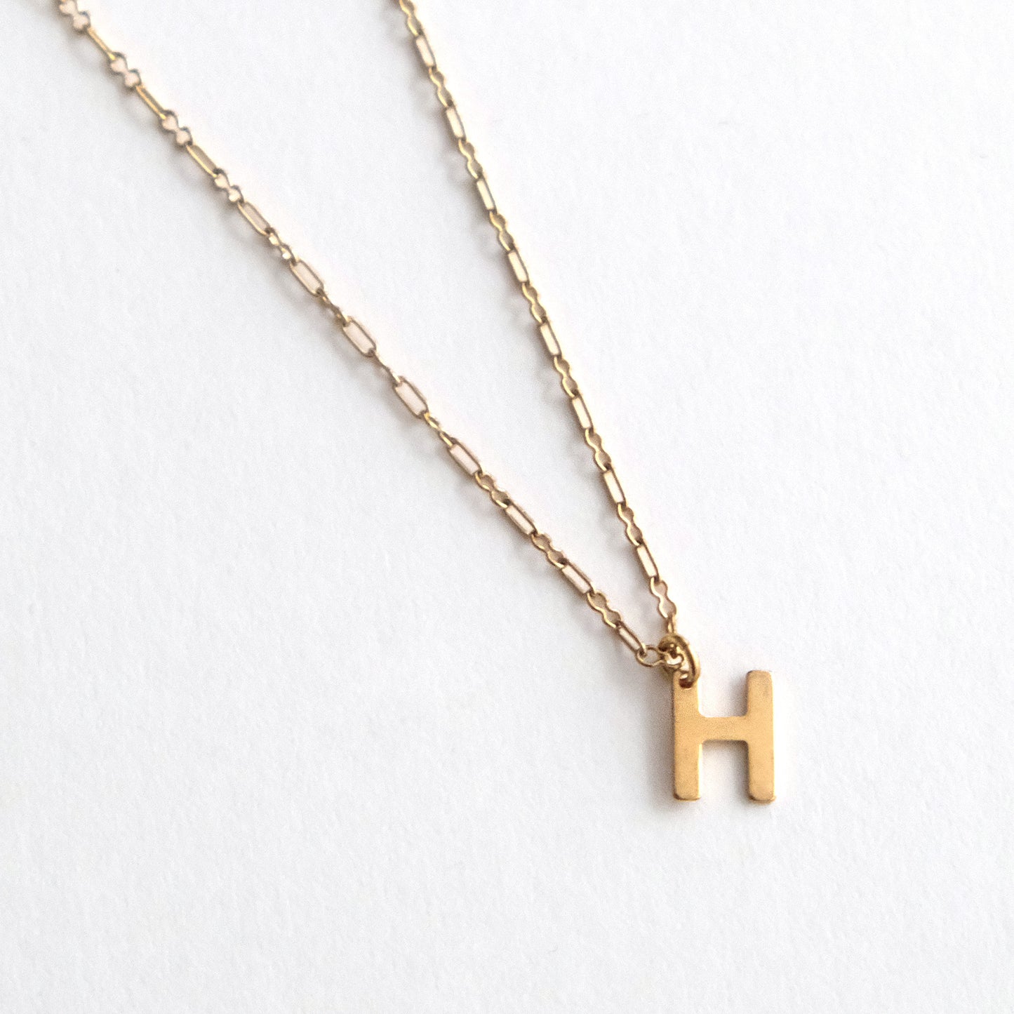 Initial Letter Necklace Gold