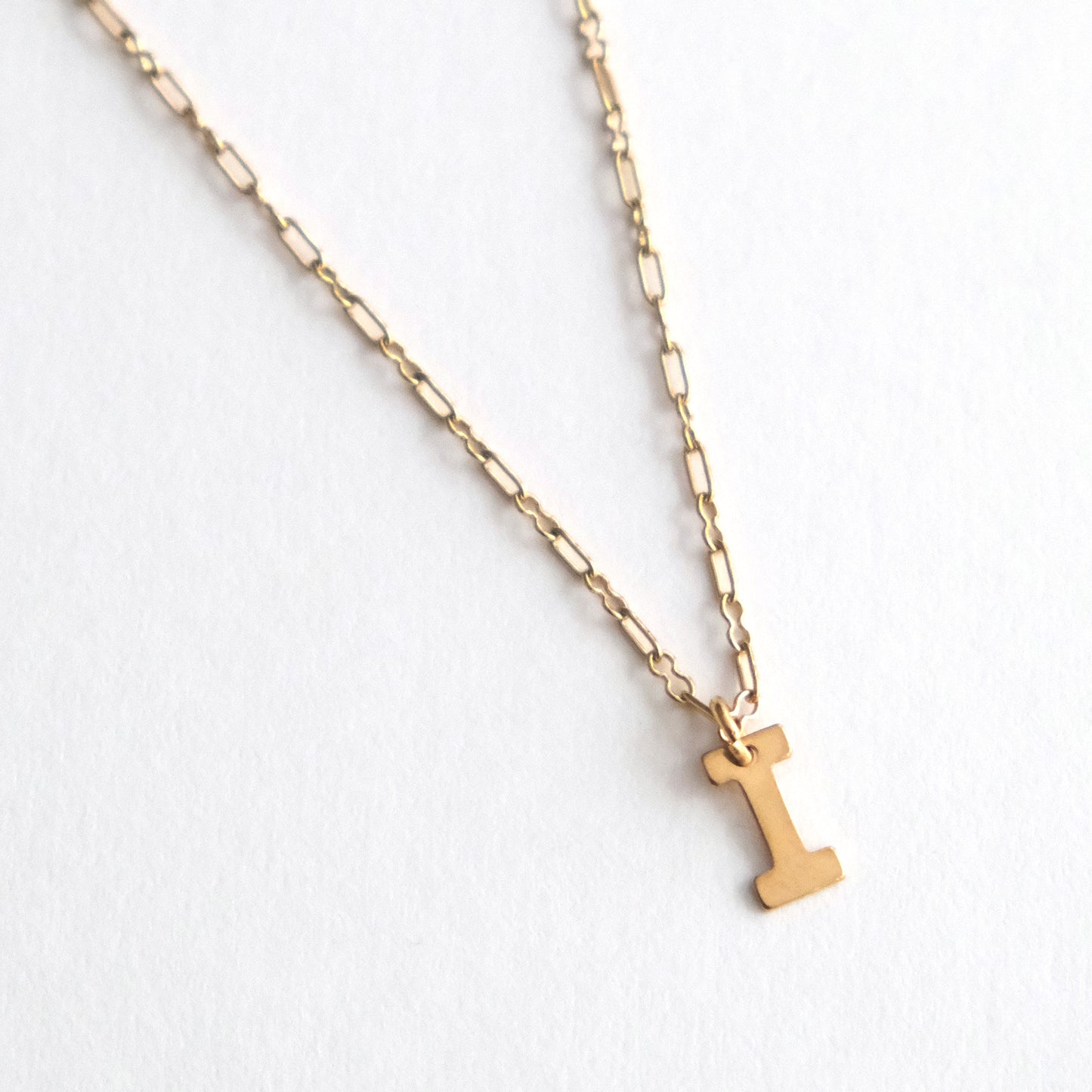 Initial Letter Necklace Gold